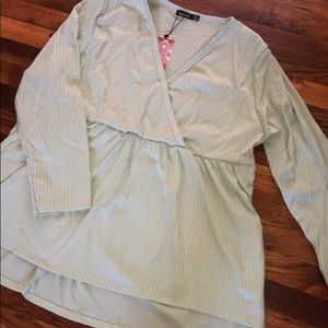 Plus-size high-low babydoll top